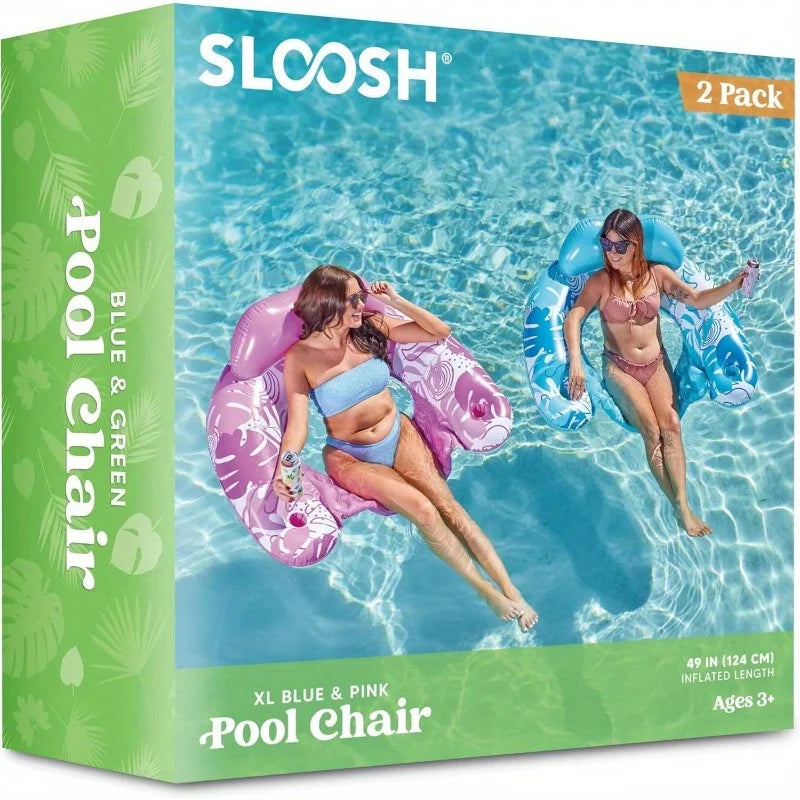 JOYFY 2 Pack Pool Chairs Inflatable Pool Floats