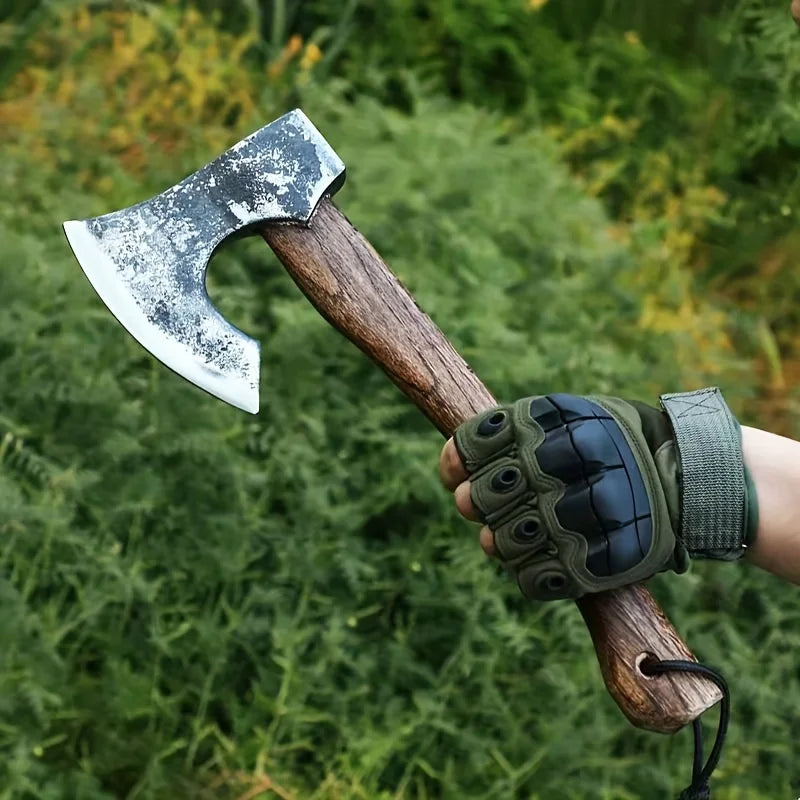 Hand Forged Viking Steel Tomahawk Camping Tree Cutting Axe