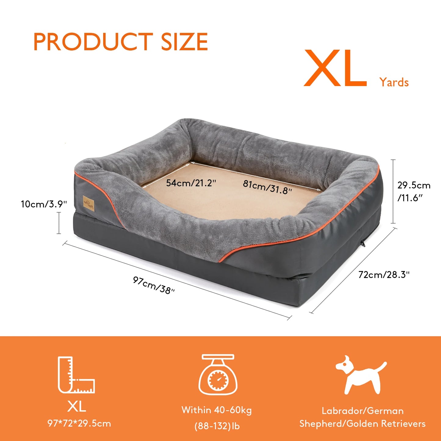 Anti Allergy Waterproof Large Dog Bed With Removable Washable Cover