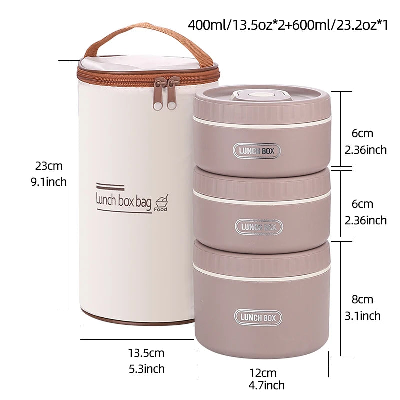 Portable Insulated Food Lunch Container Set with Thermal Lunch Box