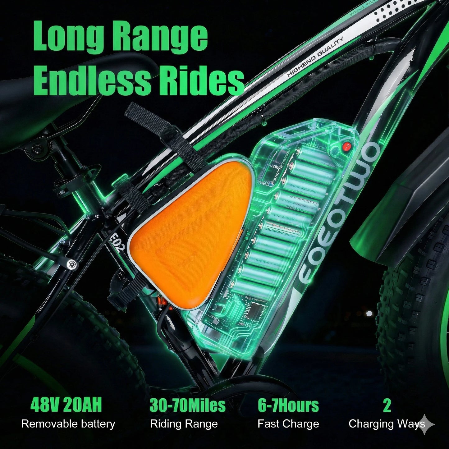 26" Fat Tire Electric Bike 48V 20Ah Battery 1000W Motor (Peak 1500W)  25-30MPH