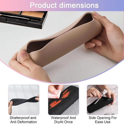 Portable Silicone Travel Makeup Brush Case with Magnetic Closure