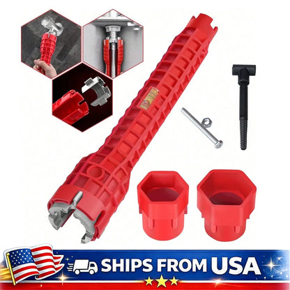 Multifunctional 8 In 1 Plumbing Wrench, Faucet Sink Install Kitchen and Bathroom Toilet Pipe Maintenance