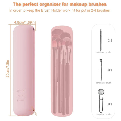 Portable Silicone Travel Makeup Brush Case with Magnetic Closure