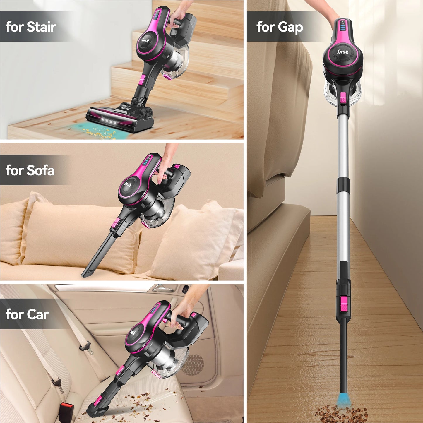 INSE Cordless 6 in 1 Handheld Vacuum