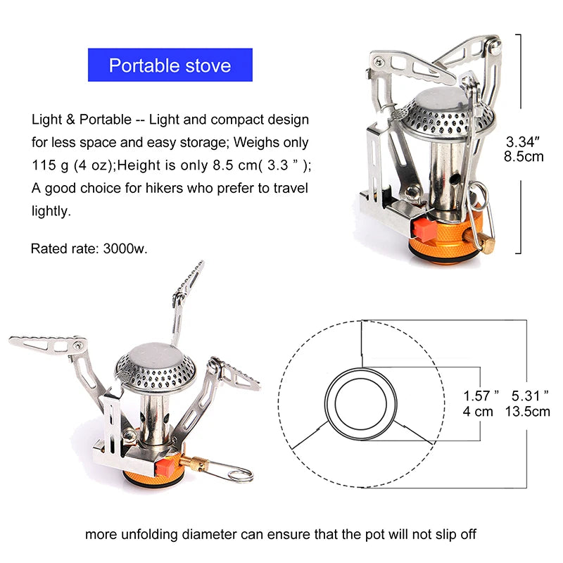 Widesea Camping Cookware Set, Tableware Equipment Supplies Burner Stove, Folding Knife, Fork, Portable Pot And Cup