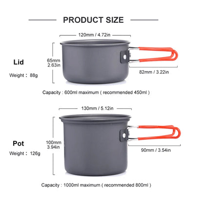 Widesea Ultralight Camping Pot Set Hiking Picnic Travel Tourist Dishes Supplies Equipment