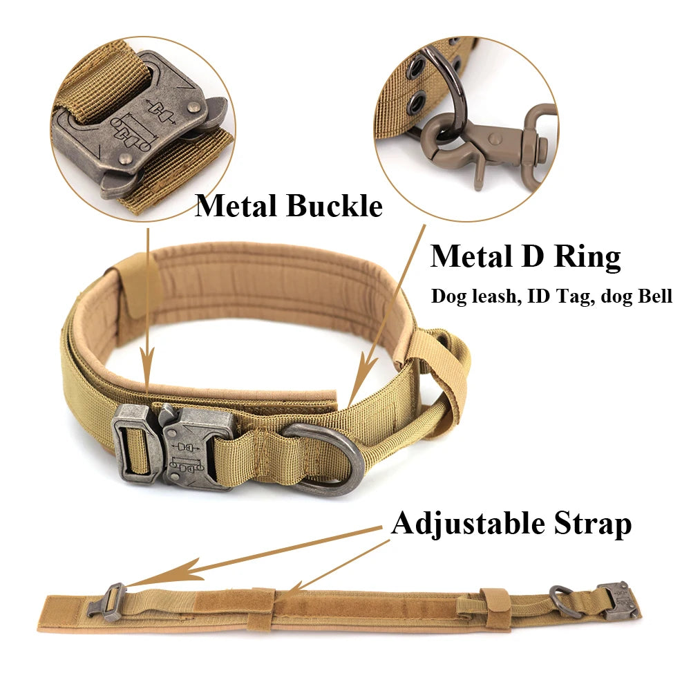 Dog Training Adjustable Tactical Collar And Leash Set