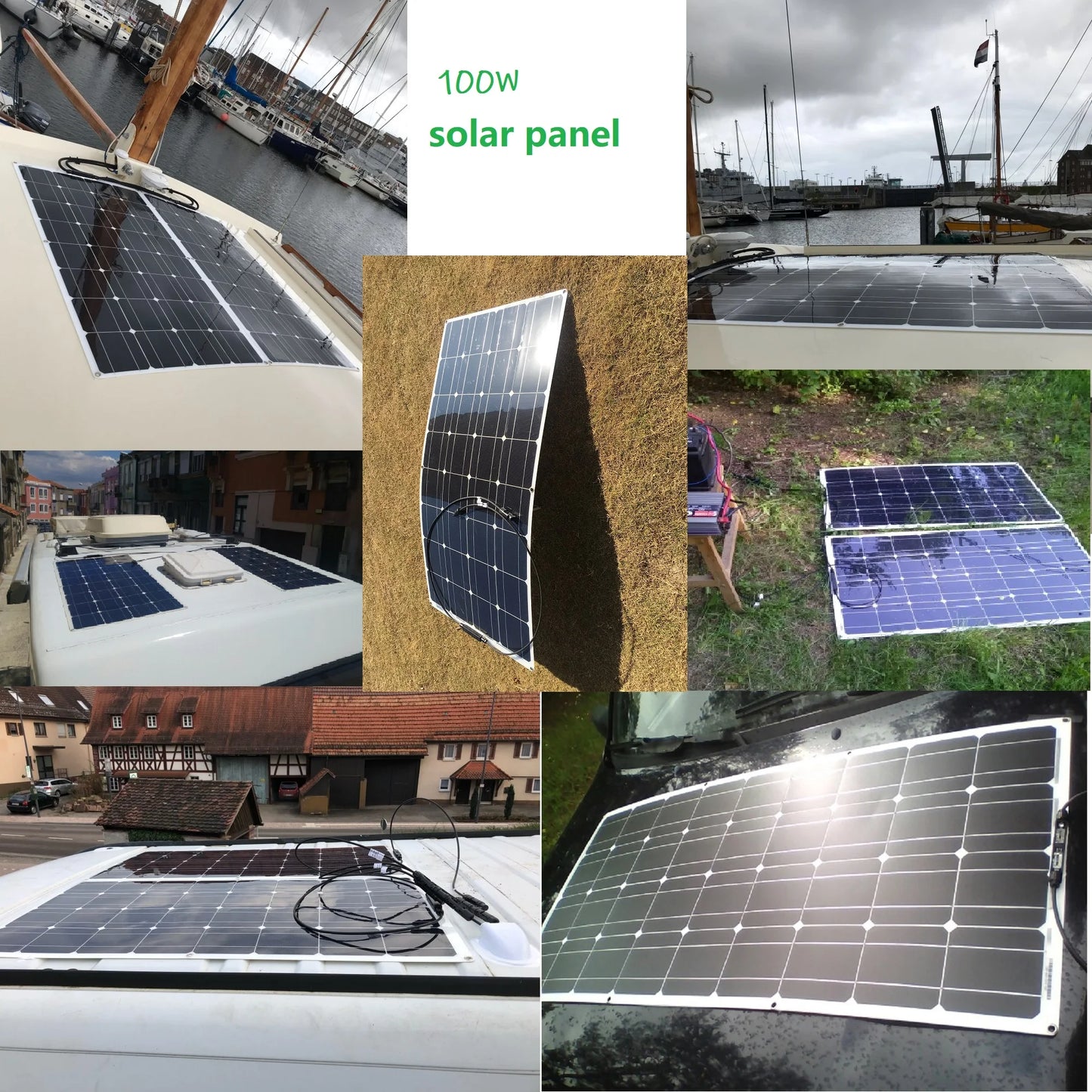 DGSUNLIGHT 100w 200w 12v Flexible, Portable Solar Panel
