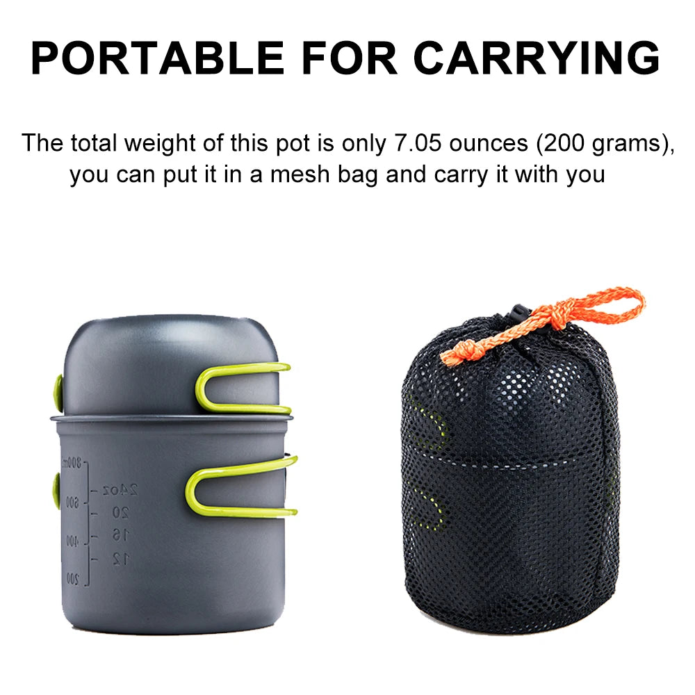 Widesea Ultralight Camping Pot Set Hiking Picnic Travel Tourist Dishes Supplies Equipment