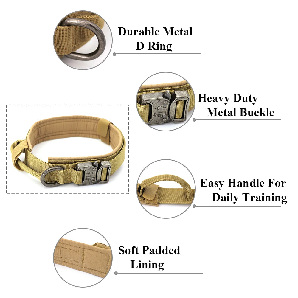 Dog Training Adjustable Tactical Collar And Leash Set