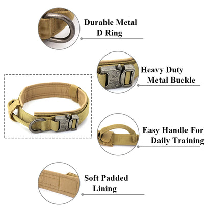 Dog Training Adjustable Tactical Collar And Leash Set
