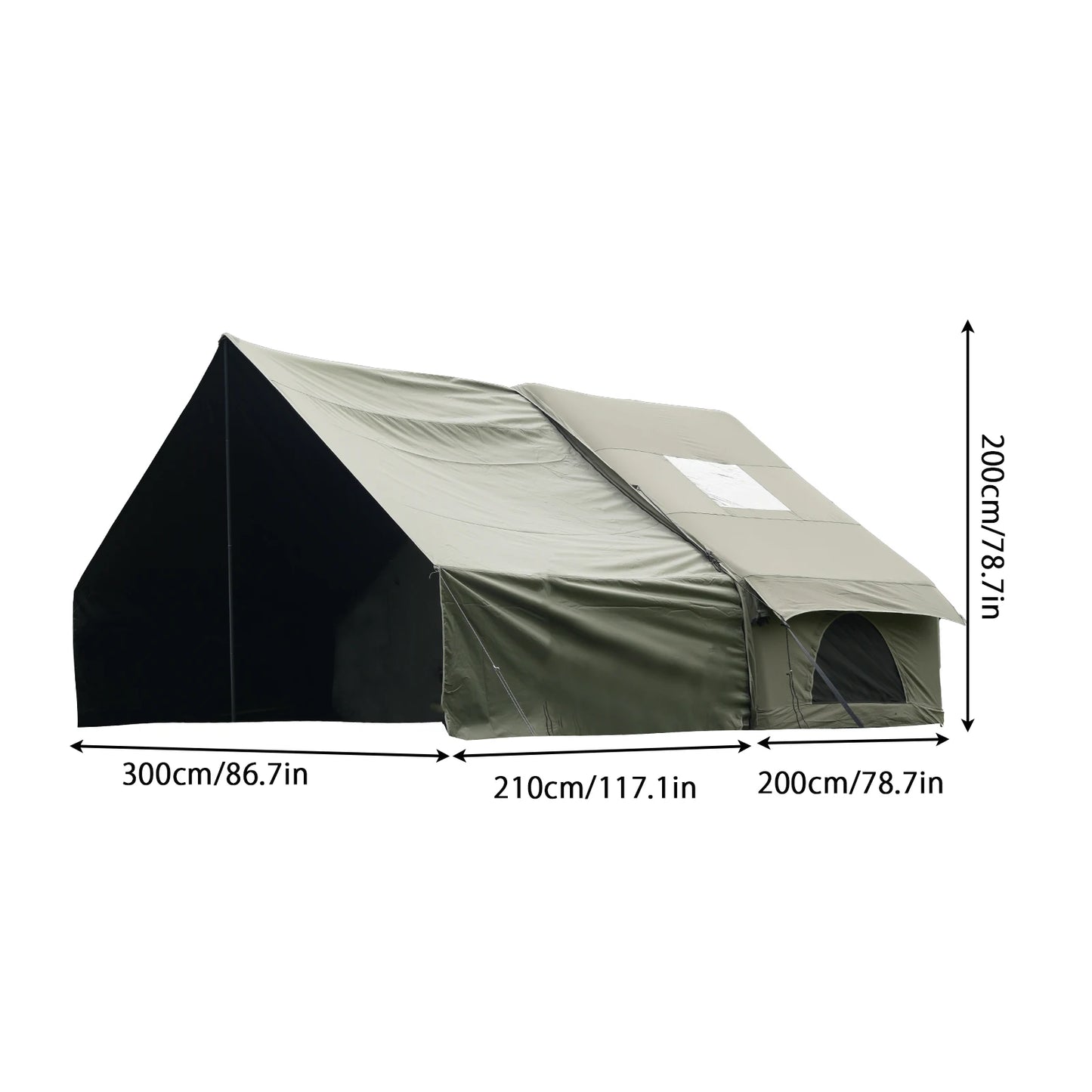 Large Inflatable Camping Tent with Skylight, Quick Air-Flow & Breathable Mesh Design