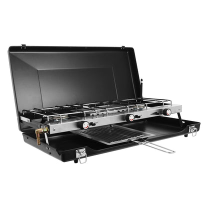 Portable Camping Stove with  3 Burner Griddle