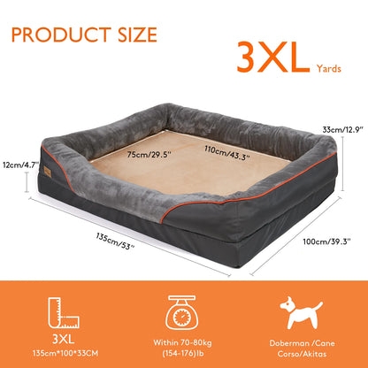 Anti Allergy Waterproof Large Dog Bed With Removable Washable Cover