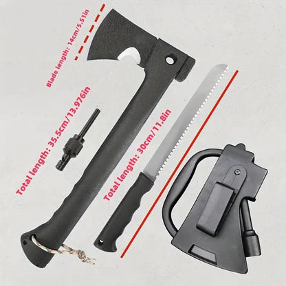 Ultimate Outdoor Survival Axe with Fire Starter