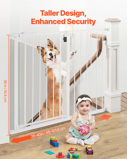 SucceBuy Baby/Pet Gate 28/30/36 Inches High Gate Easy Step Walk Thru