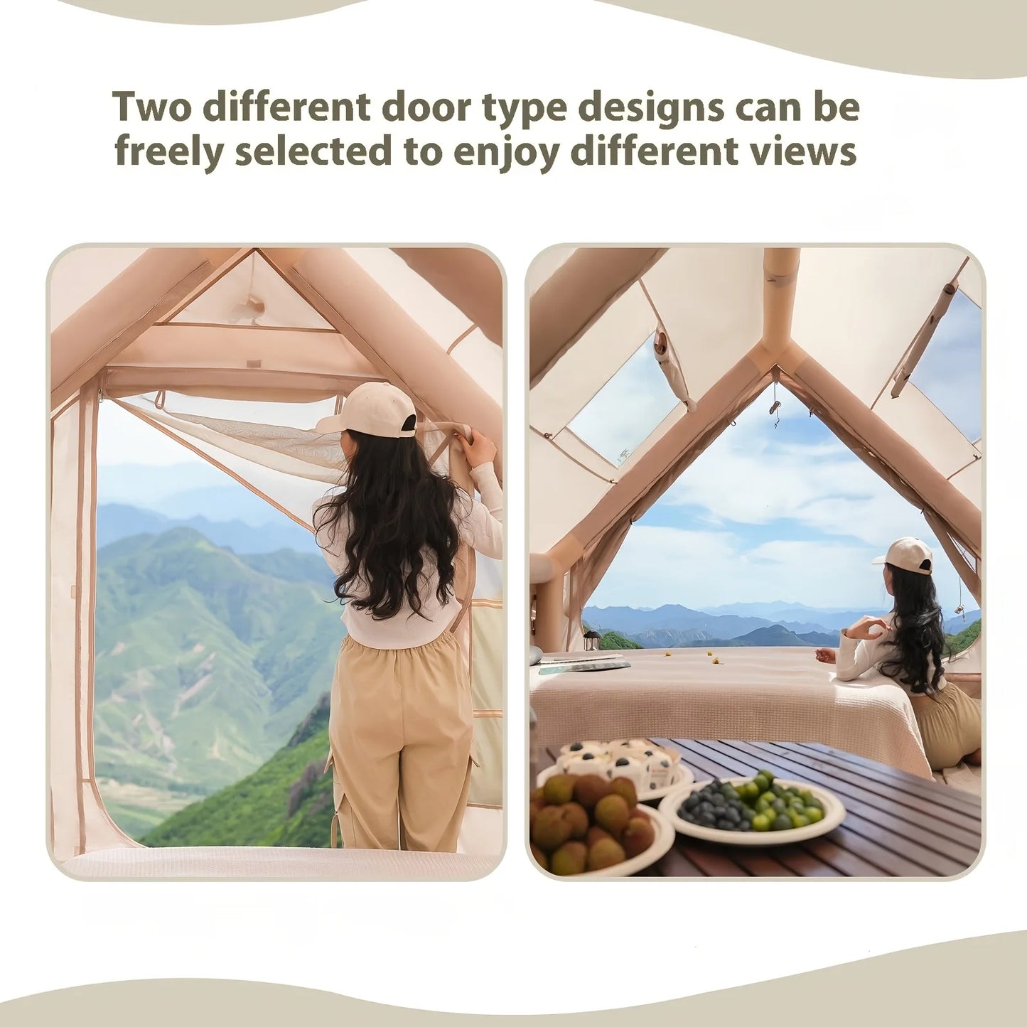 Large Inflatable Camping Tent with Skylight, Quick Air-Flow & Breathable Mesh Design