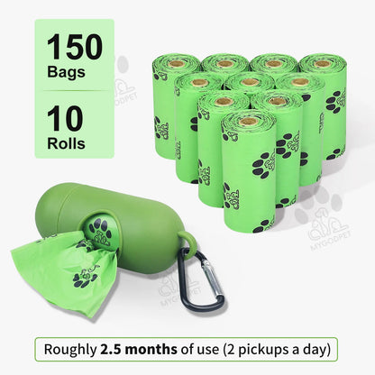 Dog Poop Bags Rolls with Dispenser 150 Count Biodegradable