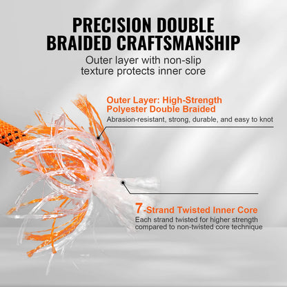 SucceBuy 220ft Dual-Weave  48-Strand Outdoor Polyester Rope