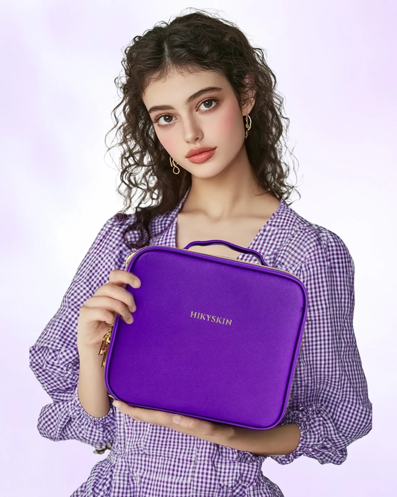 Travel Waterproof Makeup Bag With Mirror lamp