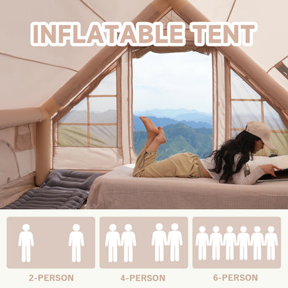 PAKICETUS Family Luxury Inflatable Tent With Skylight