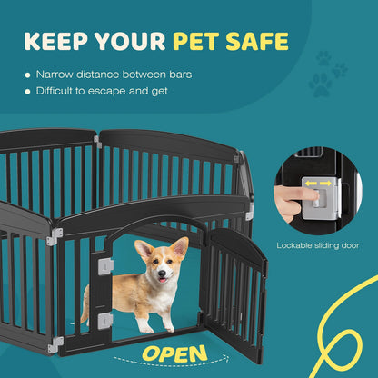 JHK Plastic Dog Playpen 6 Panel 24IN Expandable Durable Pet Fence