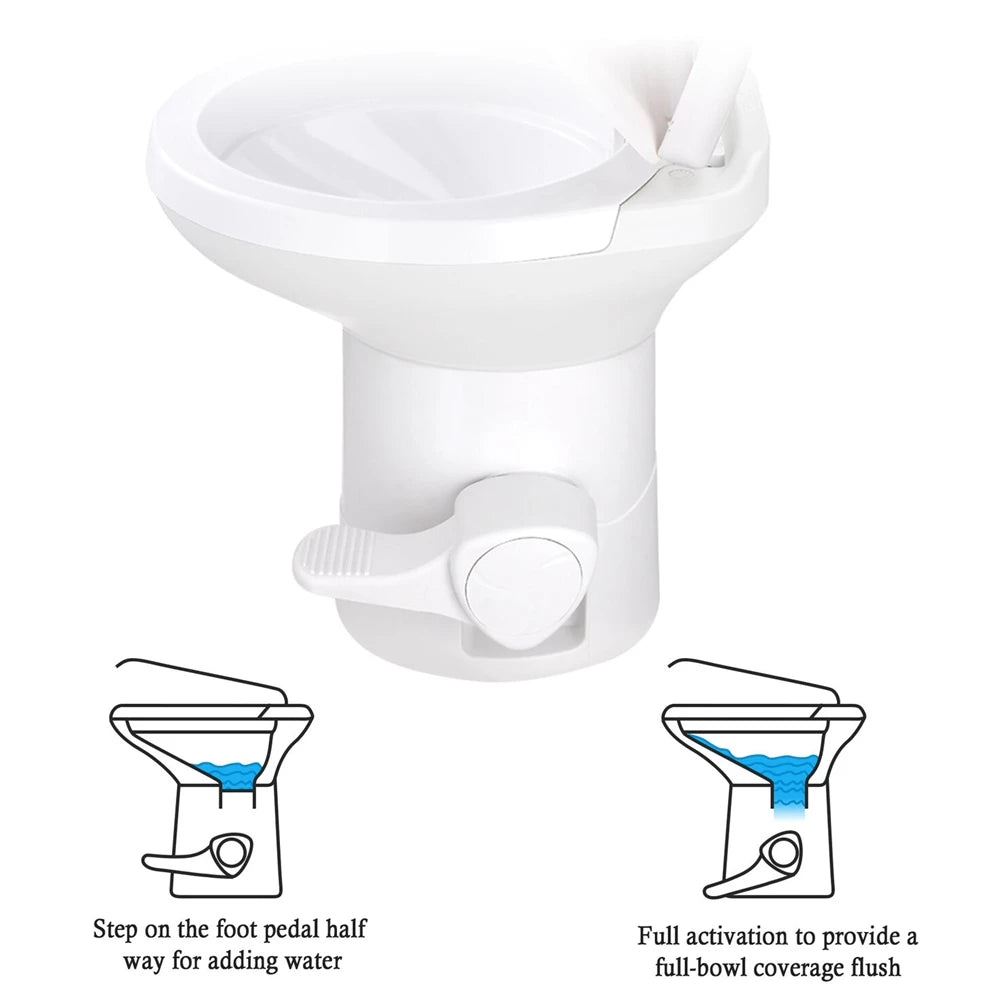 RV  Gravity Foot Pedal Flush Toilet
