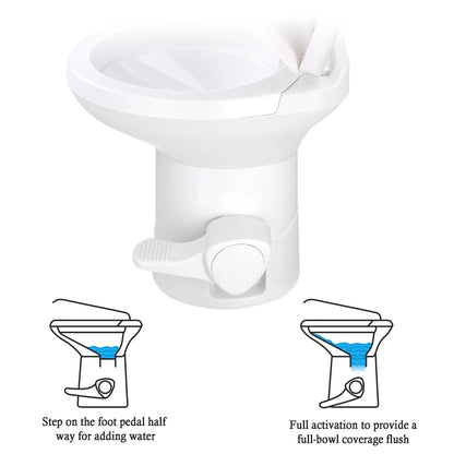 RV  Gravity Foot Pedal Flush Toilet