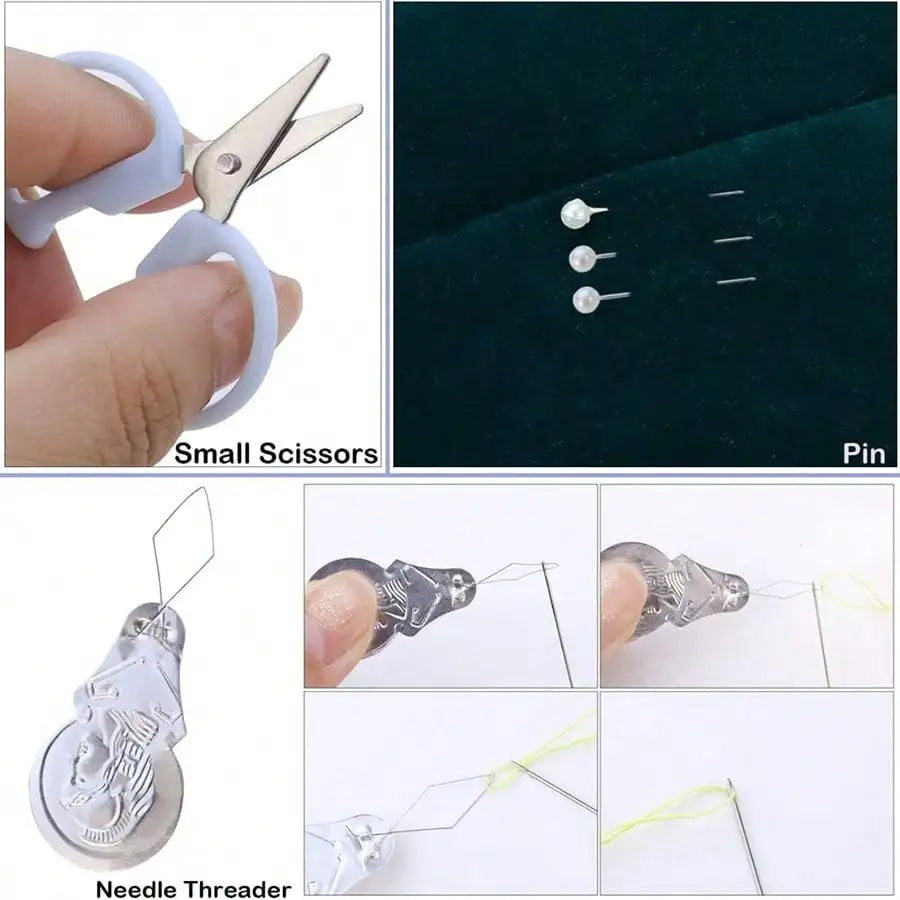 Portable Luxury Mini Travel Sewing Kit  With Threads, Sharp Scissors, Hand Needles And Extra Accessories