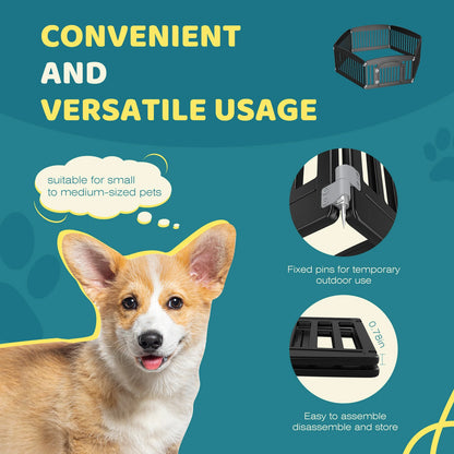 JHK Plastic Dog Playpen 6 Panel 24IN Expandable Durable Pet Fence