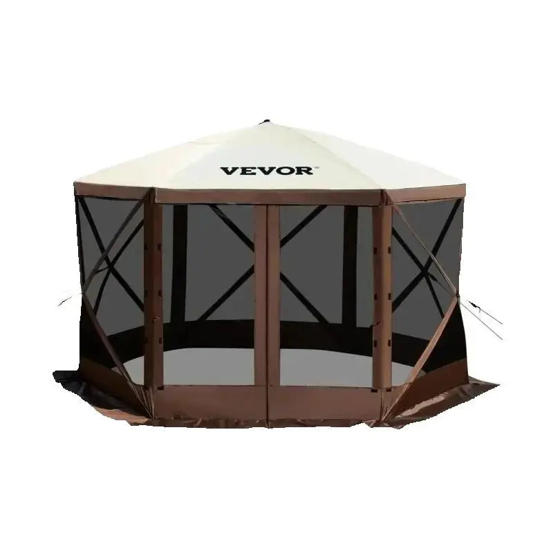 SucceBuy Pop-up Camping Gazebo Canopy 6 Sided 12' x 12' / 10' x 10'