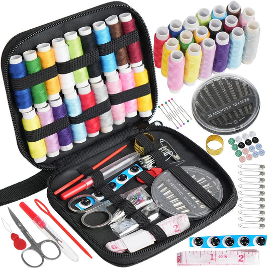 Portable, Mini, Basic Mixed Color Canvas Sewing Kit -