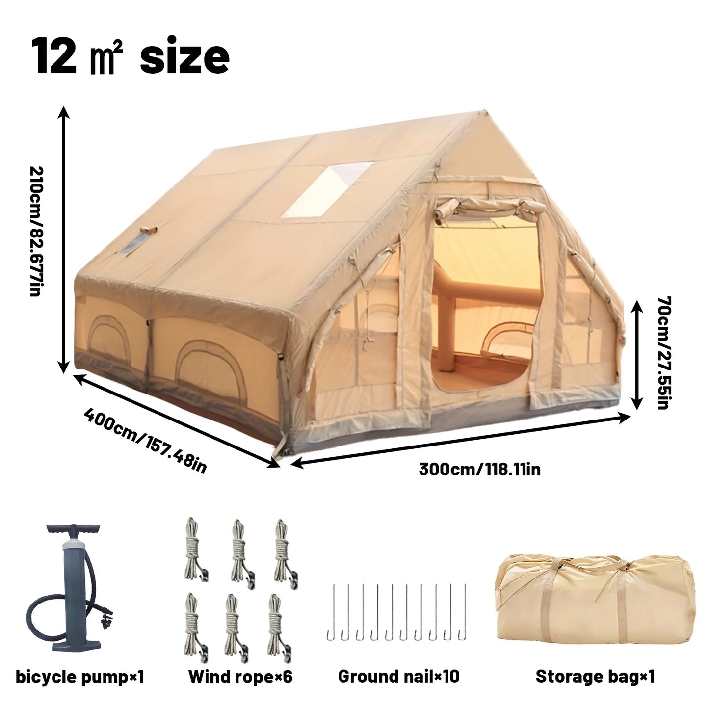 PAKICETUS Family Luxury Inflatable Tent With Skylight