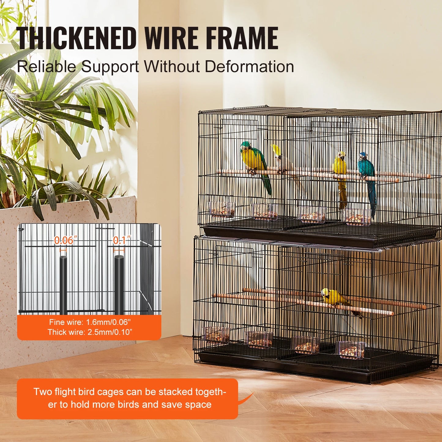 SucceBuy 30In Flight  Birds Pet Travel Birdcage with Handle and Perche