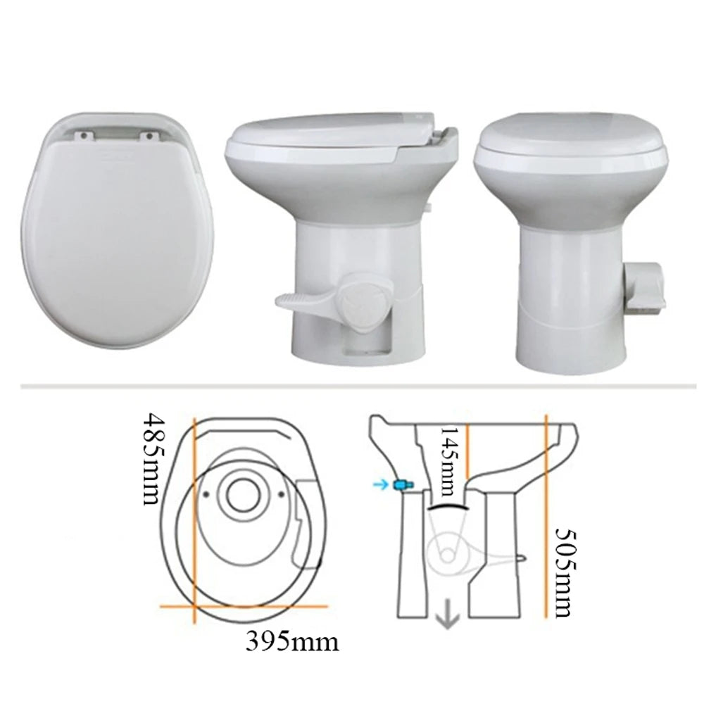 RV  Gravity Foot Pedal Flush Toilet
