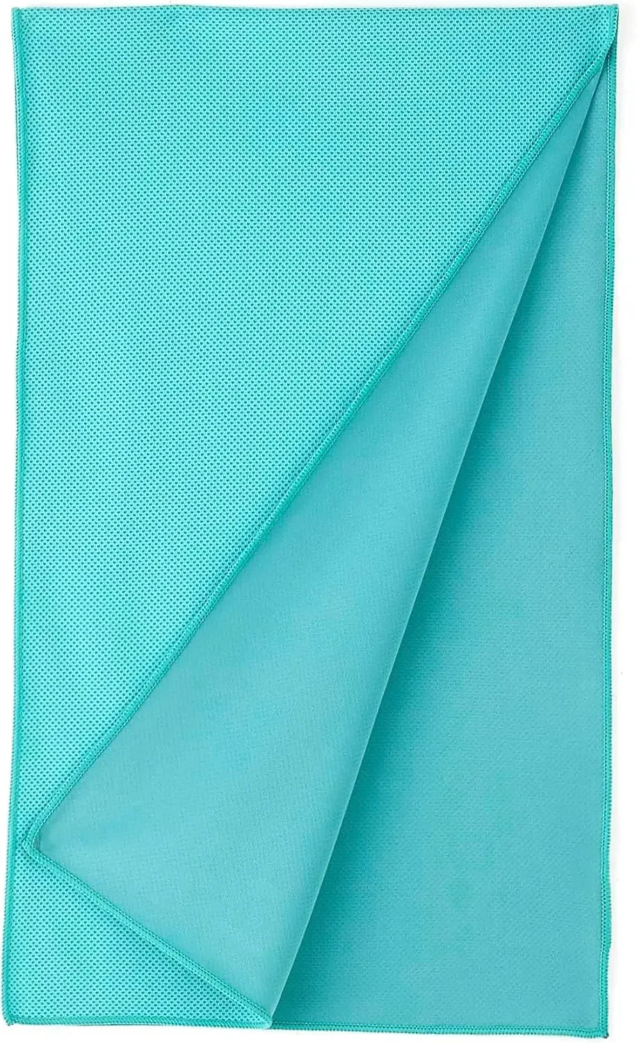 Basics Cooling Towels for Neck and Face 40' x 12', Black/Gray/Aqua/Navy, 4-Pack