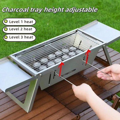 Multi-Functional  Portable Barbecue Foldable Grill, total Length 73cm (Grill Rack 42cm),