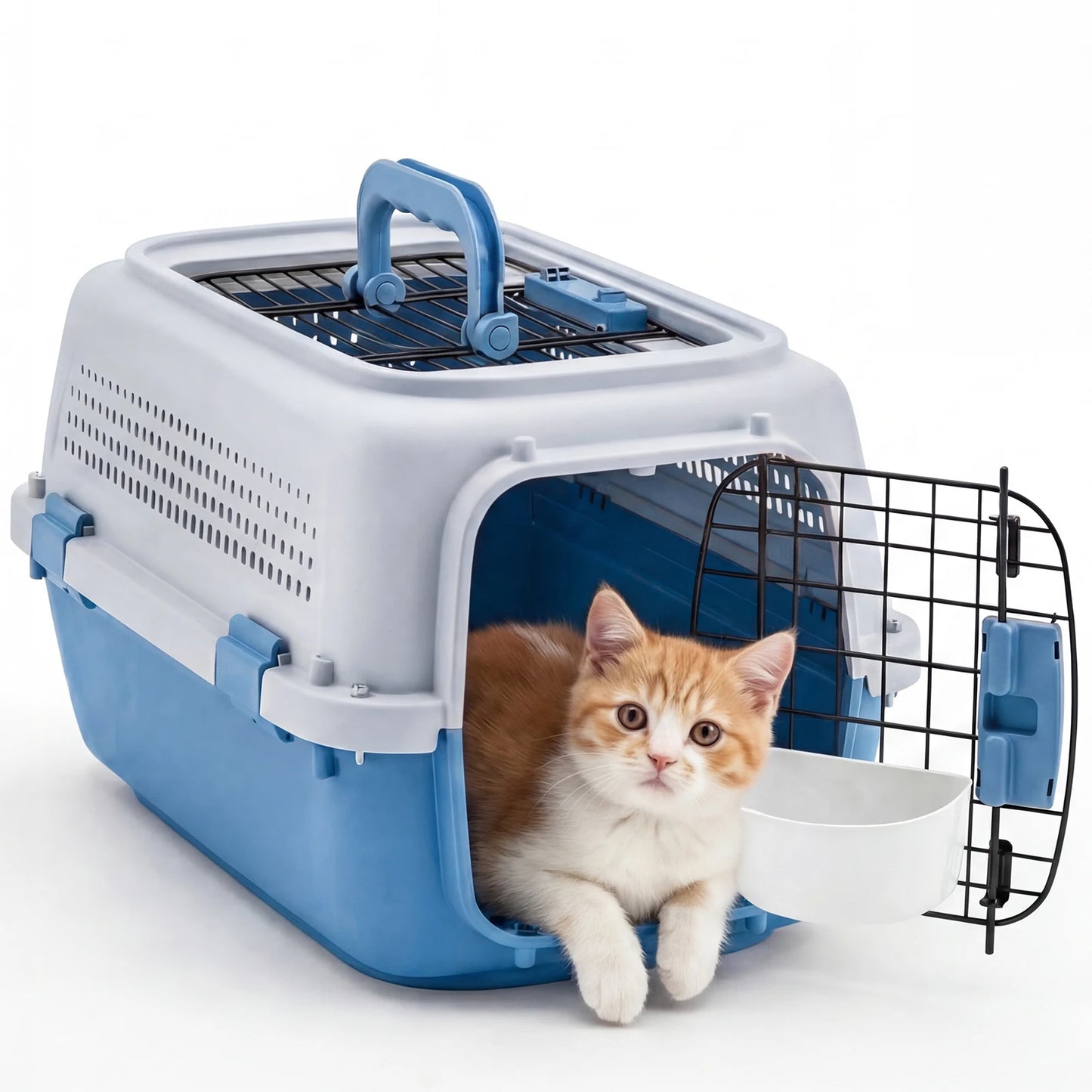 JHK 23Inch Travel Crate-Pet Carrier - Front & Top Load With Door Food Bowl with Enhanced Security Latchesf