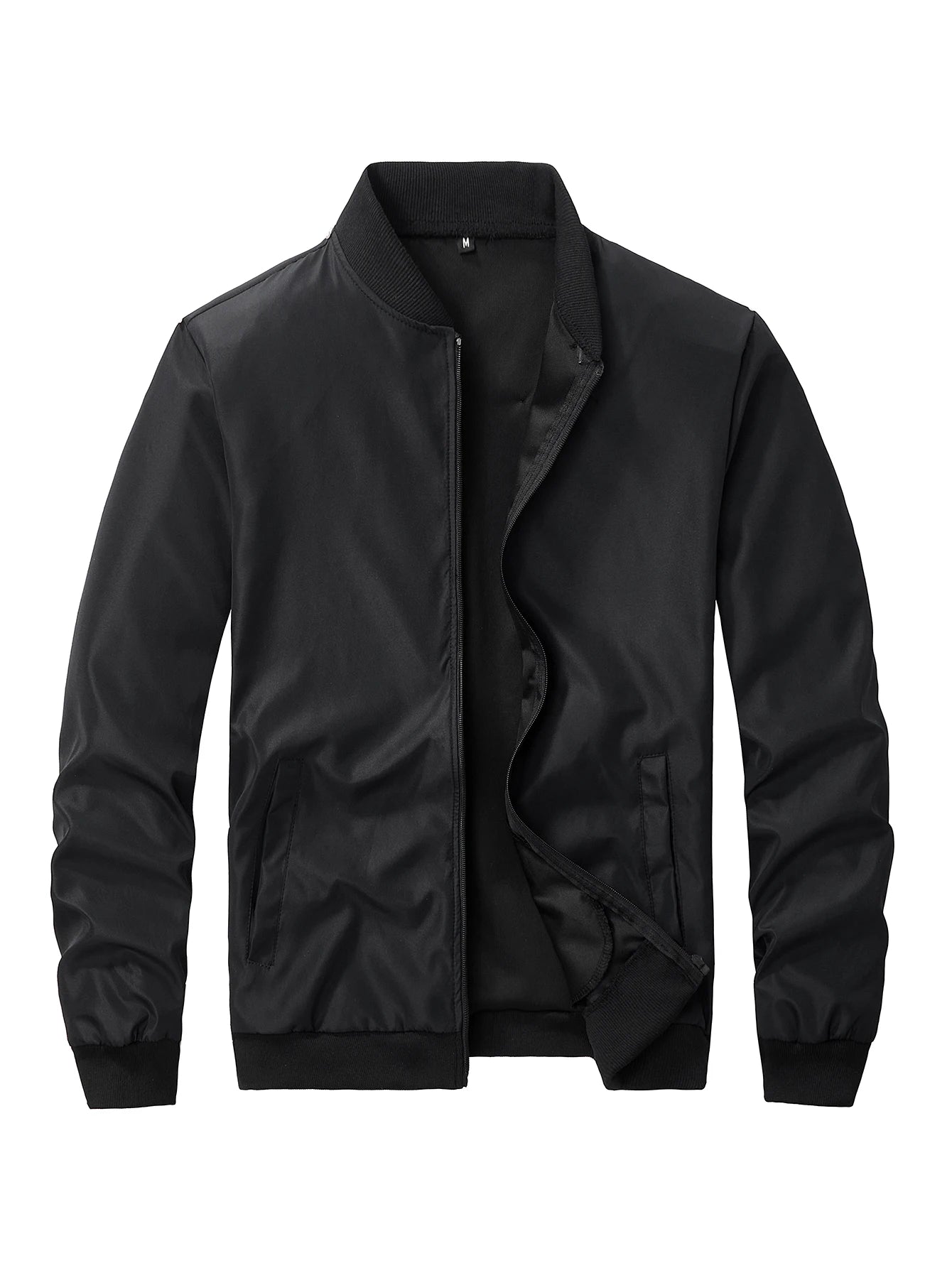 Baseball Collar Short Loose Solid Color Jacket