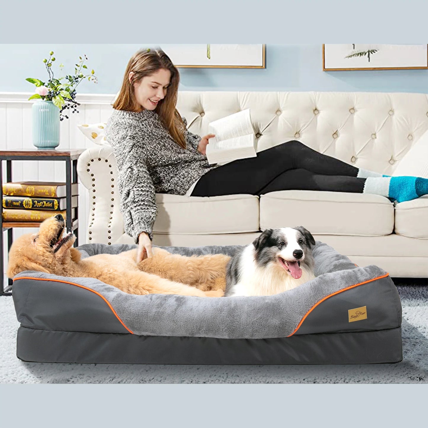 Anti Allergy Waterproof Large Dog Bed With Removable Washable Cover