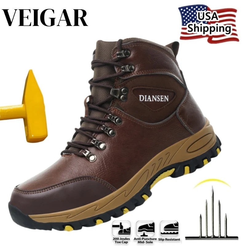 Waterproof Leather Indestructible Work Safety Boots