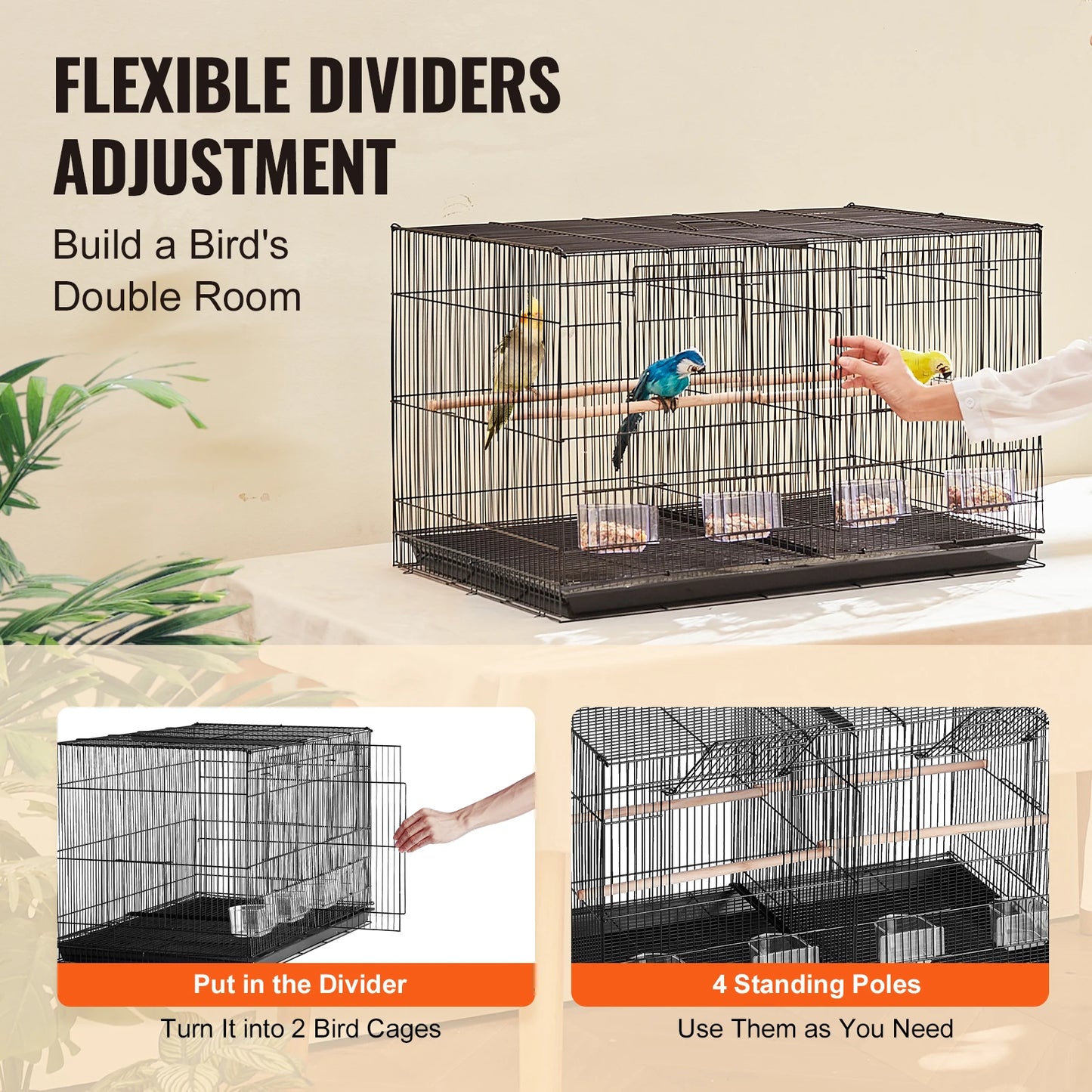 SucceBuy 30In Flight  Birds Pet Travel Birdcage with Handle and Perche