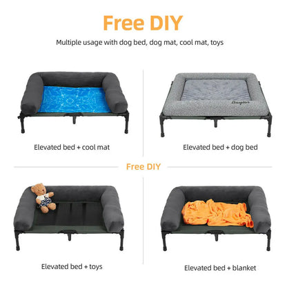 Dog Bed for Dogs and Cats Indoor Outdoor Elevated Pet Lounger Bed