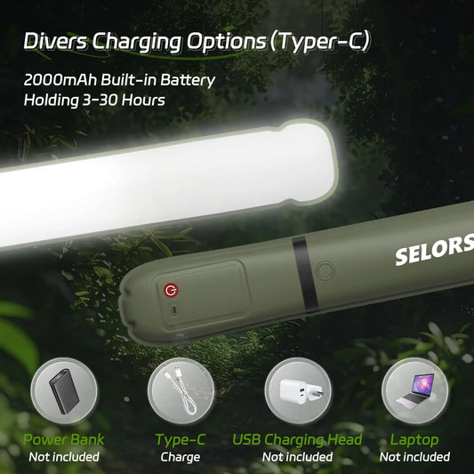 SELORSS Rechargeable Portable Spotlight Camping Lamp