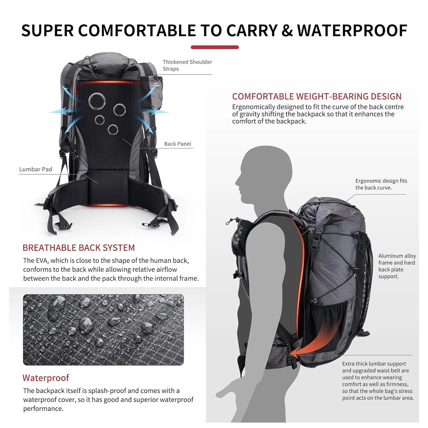 Outdoor Mountain Backpack With Rain Cover