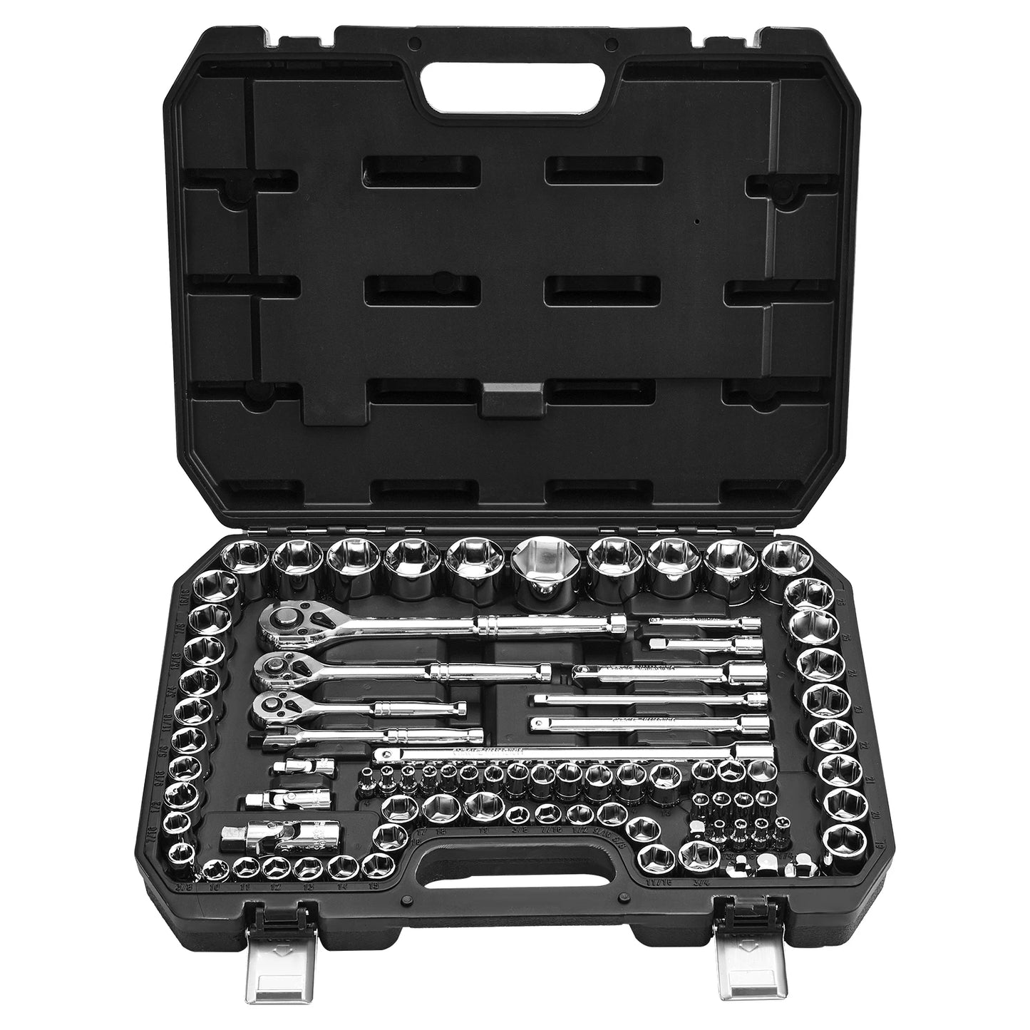 SucceBuy 86 Pieces 3/8 1/4 1/2in Drive Socket and Ratchet Set