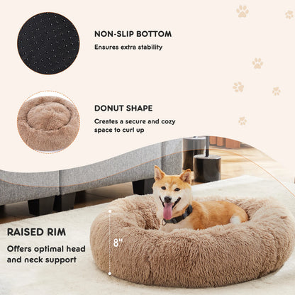 Anti-Slip Round Washable Calming Dog Bed