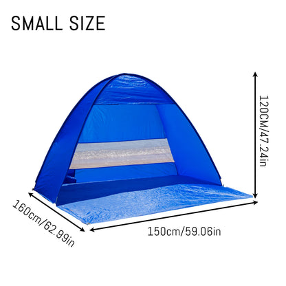 Pop-up beach tent with handbag