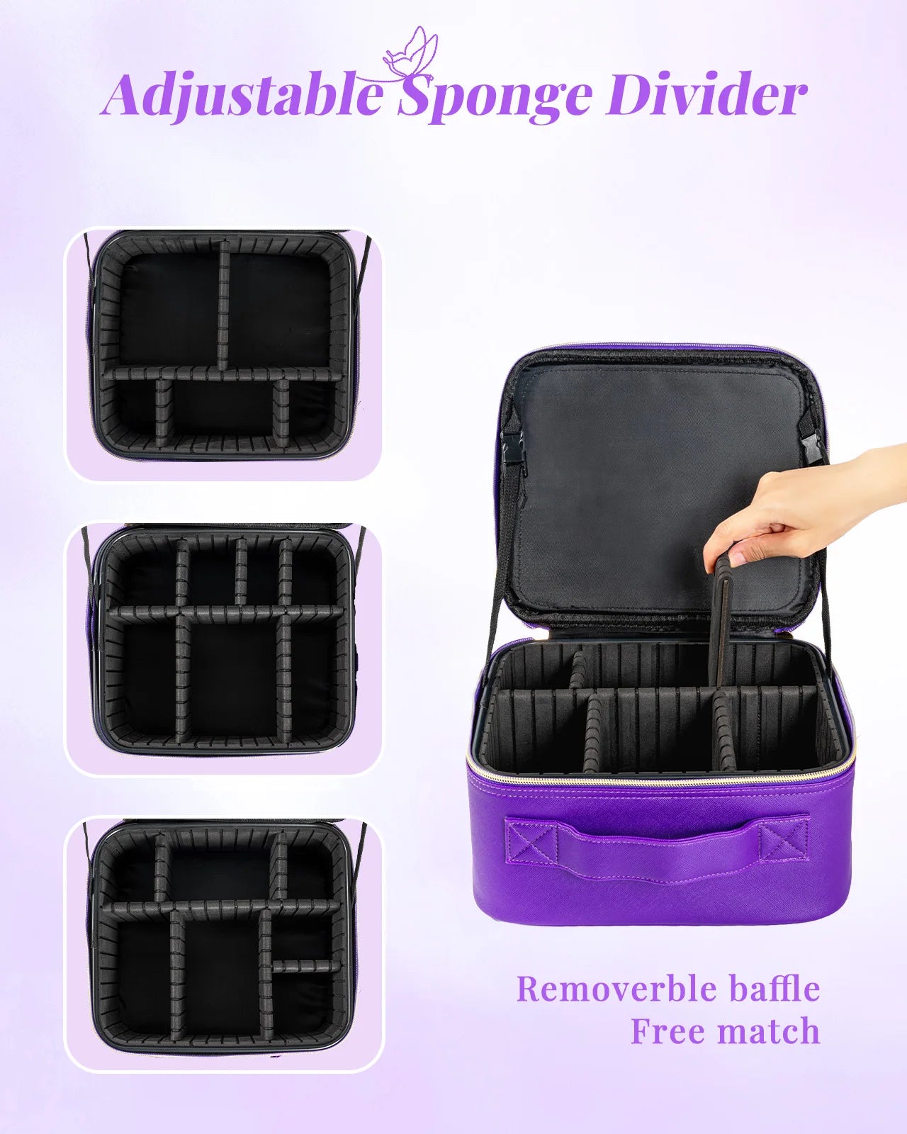 Travel Waterproof Makeup Bag With Mirror lamp